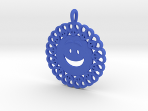 18- Smiley Face/ Pretzel Heart circles  in Blue Processed Versatile Plastic: Small