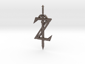 Breath of the Z -- Pendant in Polished Bronzed Silver Steel