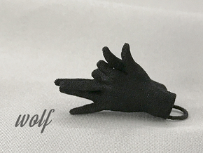 Wolf - Hand Shadows in Black Natural Versatile Plastic