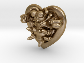 Lovebug Necklace Charm in Polished Gold Steel