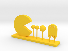 Pacman and Ghost in Yellow Processed Versatile Plastic