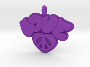 37 - LOVE HEART-PRETZEL in Purple Processed Versatile Plastic: Small