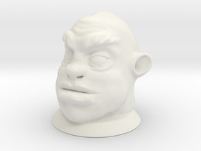 Ogre Head, Board Game Piece in White Natural Versatile Plastic