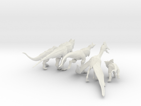 Mini Prehistoric Collection 4 in White Natural Versatile Plastic: Small