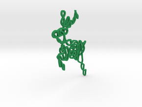 Celtic Knotted Reindeer Pendant/Ornament in Green Processed Versatile Plastic