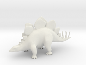 Stegosaurus in White Natural Versatile Plastic