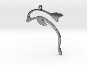 dolphin pendant in Fine Detail Polished Silver