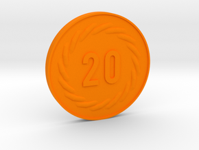 20 Coin in Orange Processed Versatile Plastic