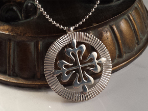 Stunning French Cross Medallion in Fine Detail Polished Silver