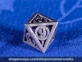 Deathly Hallows d8 in Polished Bronzed Silver Steel