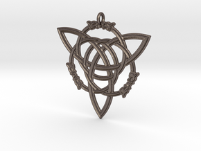 Celtic Pendant "Aisling"  (ASH-ling) in Polished Bronzed Silver Steel