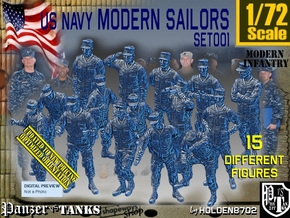 1/72 USN Modern Sailors Set001 in Tan Fine Detail Plastic
