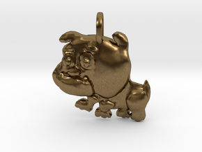 Baby Bulldog Pendant in Natural Bronze