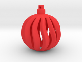 Christmas Bauble Wavy in Red Processed Versatile Plastic