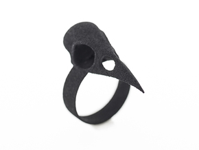Realistic Raven Skull Ring - Size 11 in Black Natural Versatile Plastic