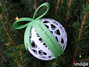 Personalized Bow for Chrismas Ornaments  in Green Processed Versatile Plastic