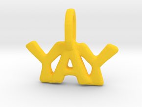 "Yay" Pendant in Yellow Processed Versatile Plastic