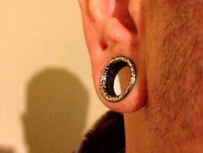 Silver Double Flared Flesh Tunnel Plugs - Pair in Natural Silver