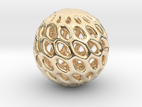 Cat Toy Ball in 14k Gold Plated Brass