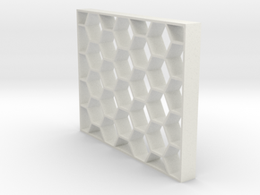 Honeycomb Event Shelving Partition - Geometric Hex in White Natural Versatile Plastic