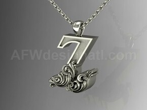 Scroll Letter Z – Initial Pendant in Fine Detail Polished Silver