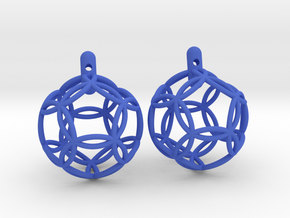 earrings 12 circles in Blue Processed Versatile Plastic