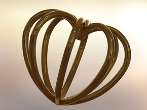 All Heart Pendant in Polished Gold Steel