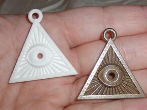Illuminati -Pendant v1a in Polished Bronzed Silver Steel