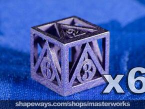 Deathly Hallows 6d6 Set in Polished Bronzed Silver Steel