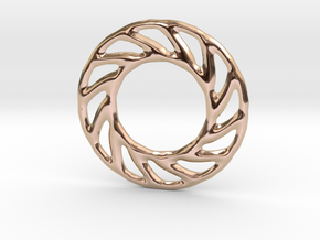 Soft spiral mandala shape for earrings or pendant in 14k Rose Gold Plated Brass
