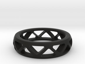 Geometric Ring- size 12 in Black Natural Versatile Plastic: 12 / 66.5