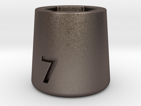 Ultra compact 7mm socket. Stainless steel. in Polished Bronzed Silver Steel