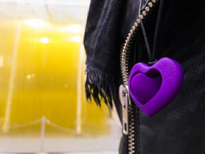 Rotating hearts in Purple Processed Versatile Plastic