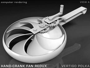 Hand-Crank Fan - slim in White Natural Versatile Plastic