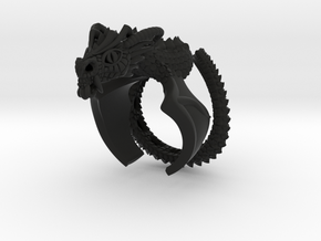 Flying scary Dragon ring in Black Premium Versatile Plastic: 9 / 59