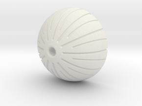 Acorn Bead in White Natural Versatile Plastic