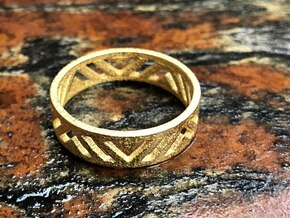Light Angle Ring in Polished Gold Steel