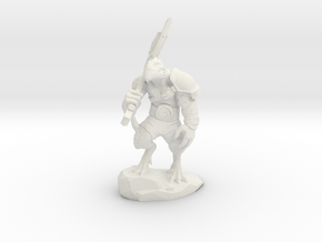Dragonborn Warrior 5.5cm in White Natural Versatile Plastic