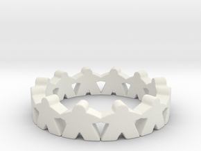 Meeple Ring Size 7 in White Natural Versatile Plastic