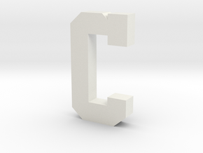 Decorative Letter C in White Natural Versatile Plastic