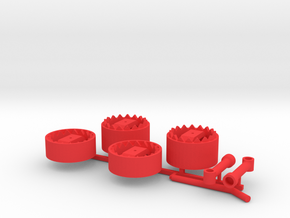 Zwillingskupplung mit Verzahnung in Red Processed Versatile Plastic