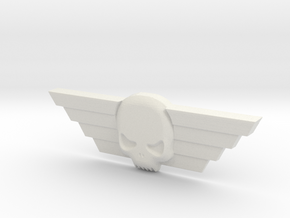 Winged Skull Imperial Guard Badge 40k 8.3cm in White Natural Versatile Plastic