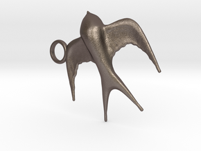 Swallow in Polished Bronzed Silver Steel