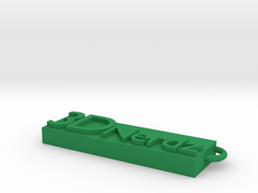3DNerdz keychain in Green Processed Versatile Plastic