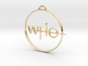 Who Pendant in 14k Gold Plated Brass