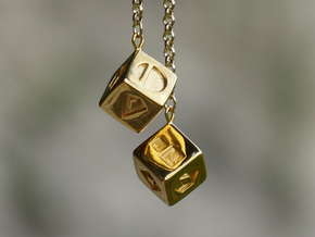 Smuggler's Lucky Sabacc Dice, Han Solo, Star Wars in 14k Gold Plated Brass