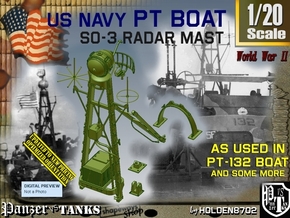 1/20 PT-132 SO-3 Radar Mast Set002 in Tan Fine Detail Plastic