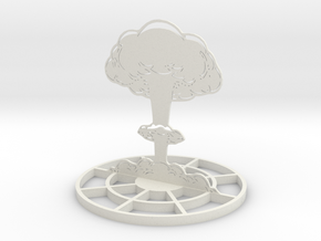 Detailed Mushroom Cloud Marker Template in White Natural Versatile Plastic