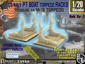 1/20 PT Torpedo Rack TypE Empty in Tan Fine Detail Plastic