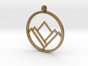 A Mountain in A Circle in Polished Gold Steel